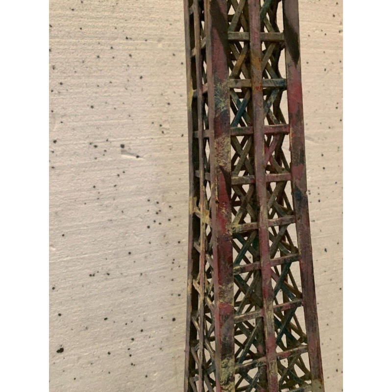 Large Eiffel Tower made of flat iron and patinated angle iron, 20th century