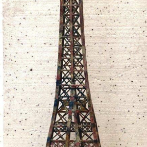 Grande Tour Eiffel en fer plat et cornières patinées, XXᵉ siècle