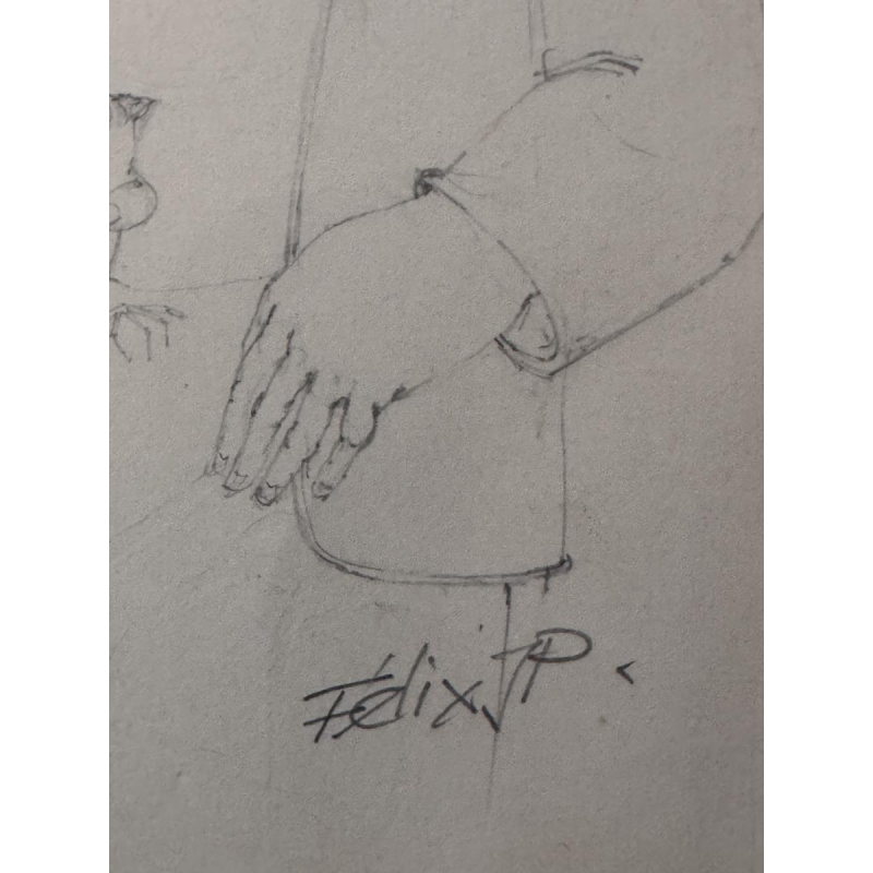 Jean-Pierre FÉLIX «Le colombophile» dessin sur papier, XXe siècle