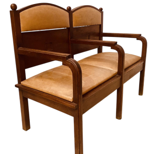 Banquette deux places Art Déco en acajou massif, XXe siècle
