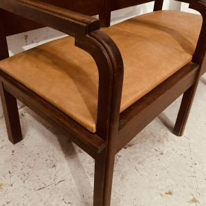 Art Deco two-seater bench in solid mahogany, 20th century
