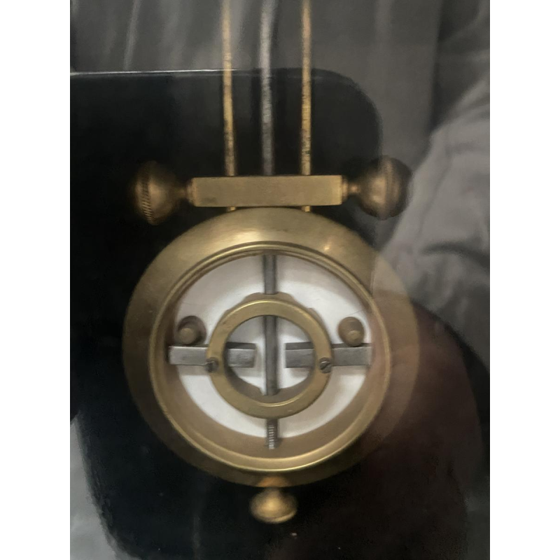 Portico clock and marble cassolettes, Louis Philippe period, 19th century