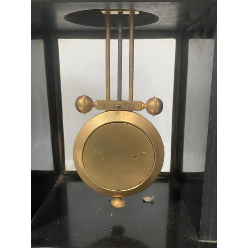 Portico clock and marble cassolettes, Louis Philippe period, 19th century