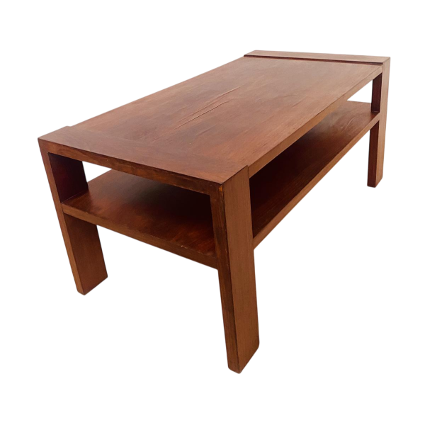 Table basse architecturale époque art déco en placage d'acajou, XXe siècle