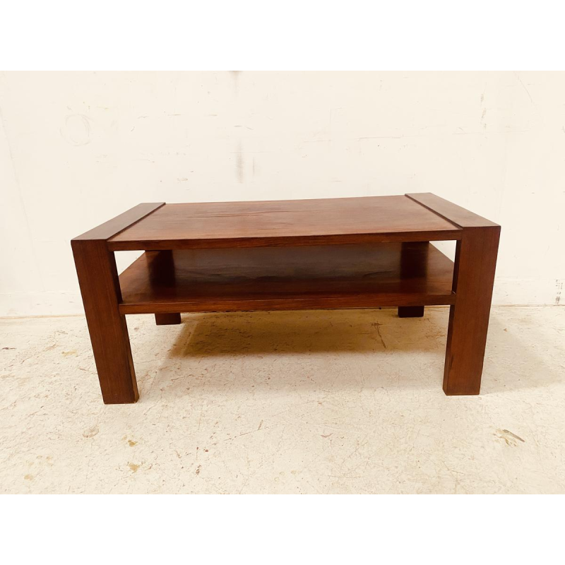 Table basse architecturale époque art déco en placage d'acajou, XXe siècle