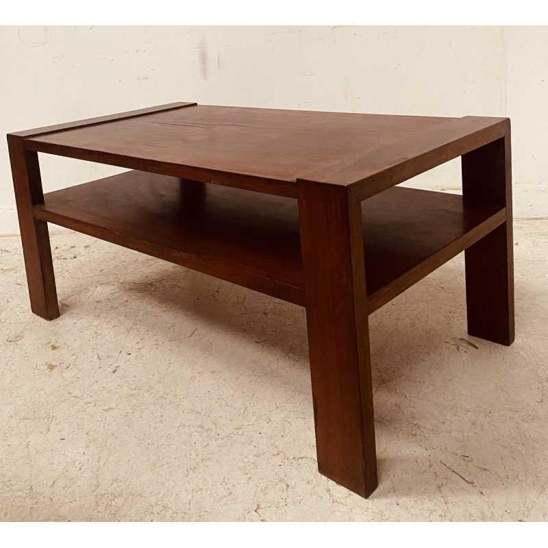 Art Deco architectural coffee table in mahogany veneer, 20th century