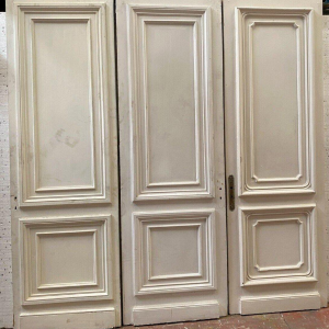Set of three double-sided molded passage doors, 19th century