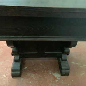 Gesneden eikenhouten tafel of console met uitklapbaar blad, 20e eeuw