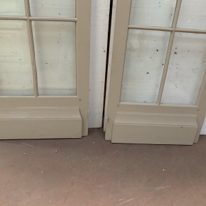 Pair of two antique double-glazed passage doors, 20th century