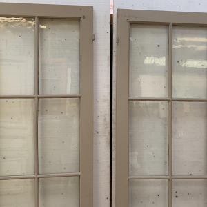 Pair of two antique double-glazed passage doors, 20th century