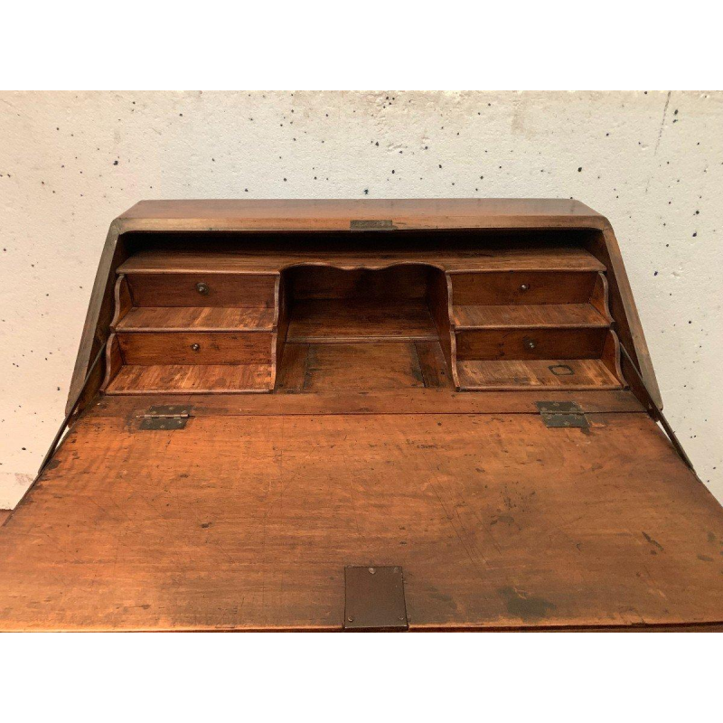 Louis XV style slant-front desk in solid oak, 18th century