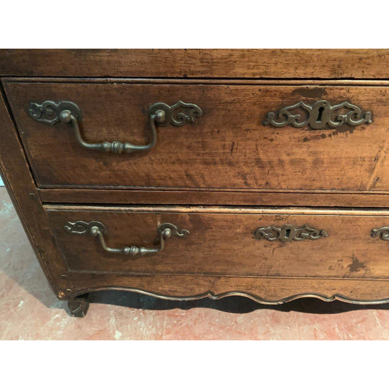 Louis XV style slant-front desk in solid oak, 18th century