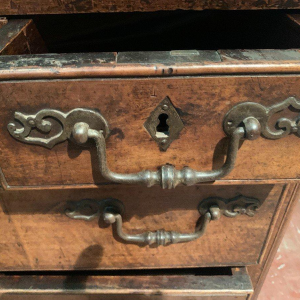 Louis XV style slant-front desk in solid oak, 18th century