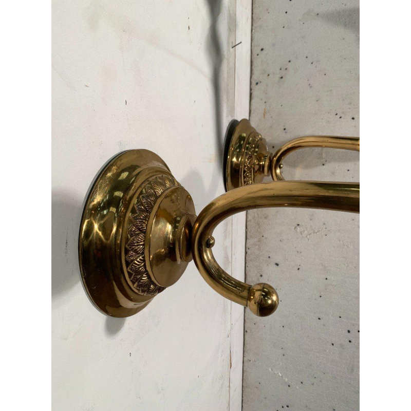 Pair of large gilt brass candlestick wall sconces, 20th century