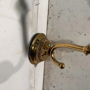 Pair of large gilt brass candlestick wall sconces, 20th century