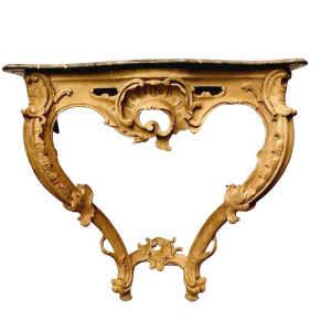 Console de style Louis XV en bois naturel, XIXᵉ siècle
