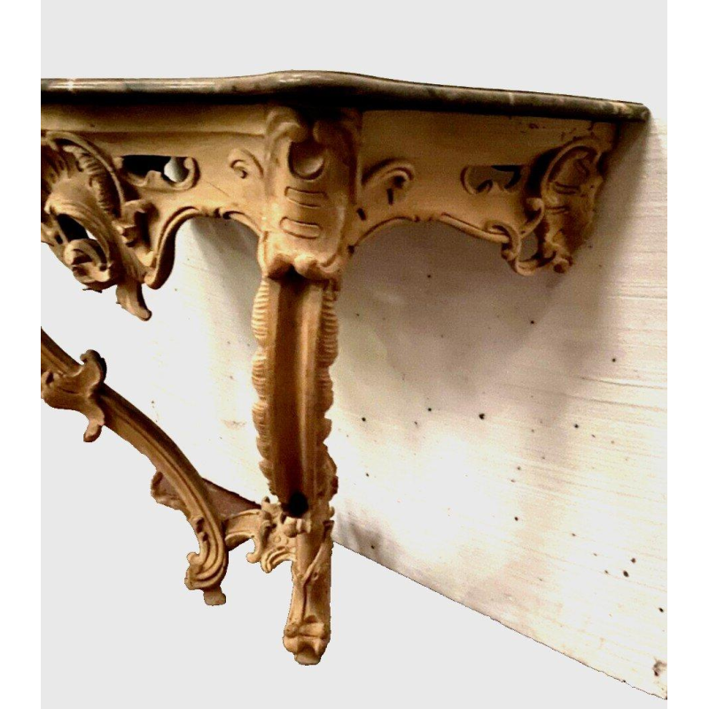 Console de style Louis XV en bois naturel, XIXᵉ siècle