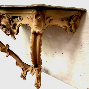 Console de style Louis XV en bois naturel, XIXᵉ siècle