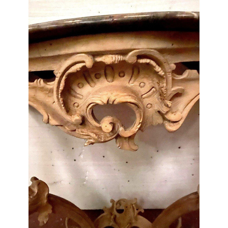 Consoletafel in Lodewijk XV-stijl van natuurlijk hout, 19e eeuw.
