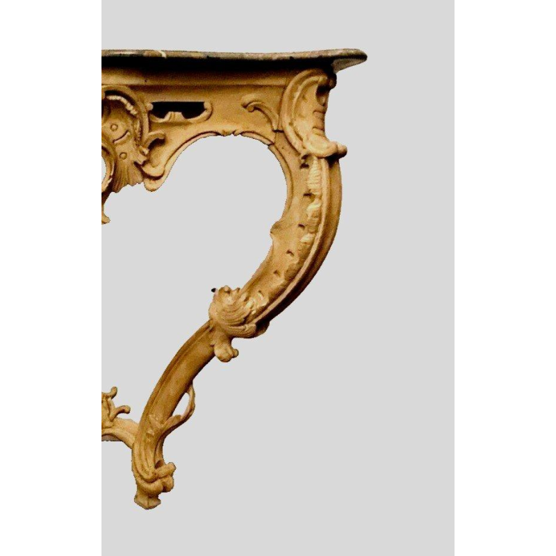 Louis XV style console table in natural wood, 19th century