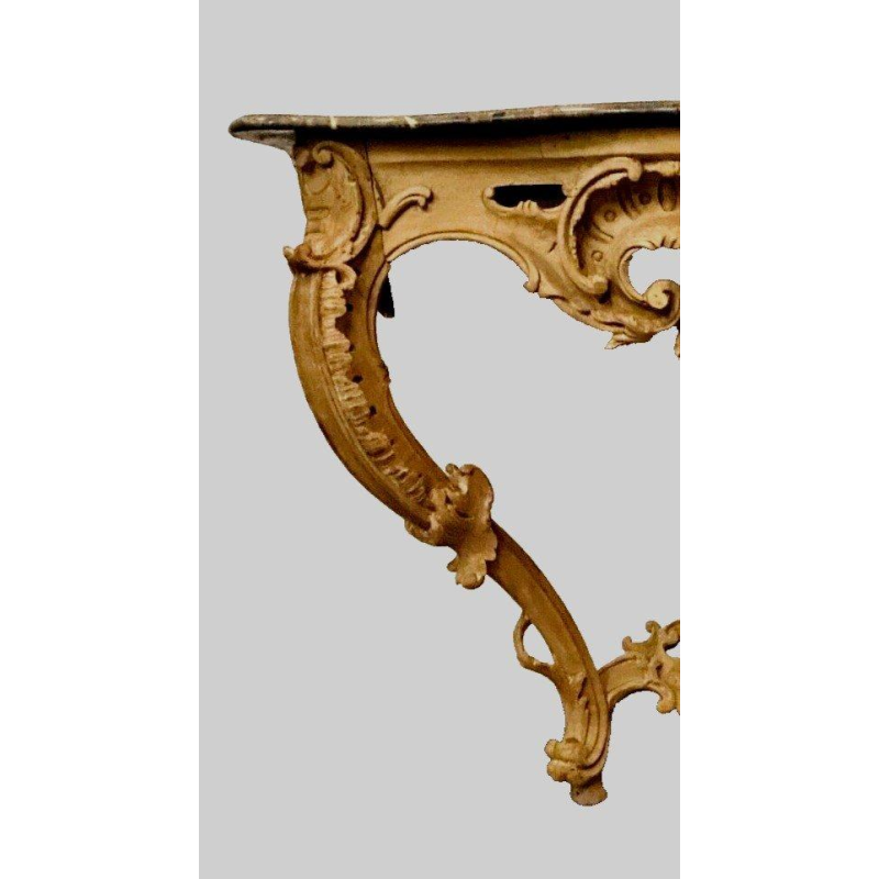 Console de style Louis XV en bois naturel, XIXᵉ siècle