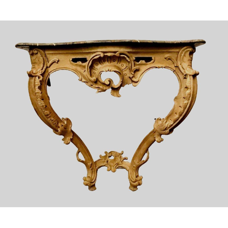 Console de style Louis XV en bois naturel, XIXᵉ siècle