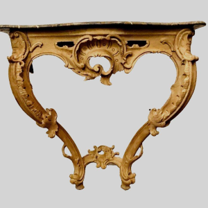 Console de style Louis XV en bois naturel, XIXᵉ siècle