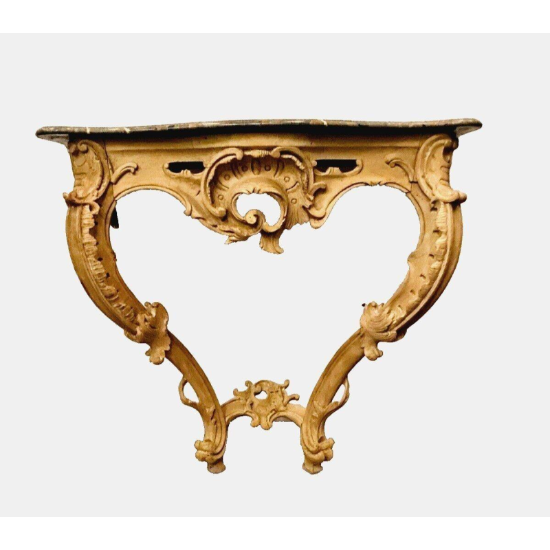 Console de style Louis XV en bois naturel, XIXᵉ siècle