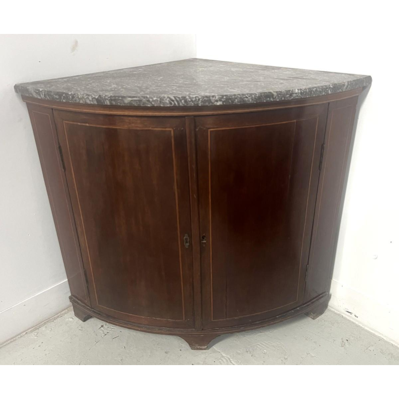 Louis XVI style half-moon corner cabinet, 19th century