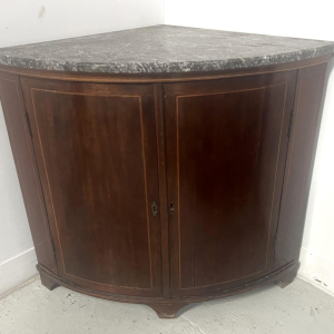 Louis XVI style half-moon corner cabinet, 19th century