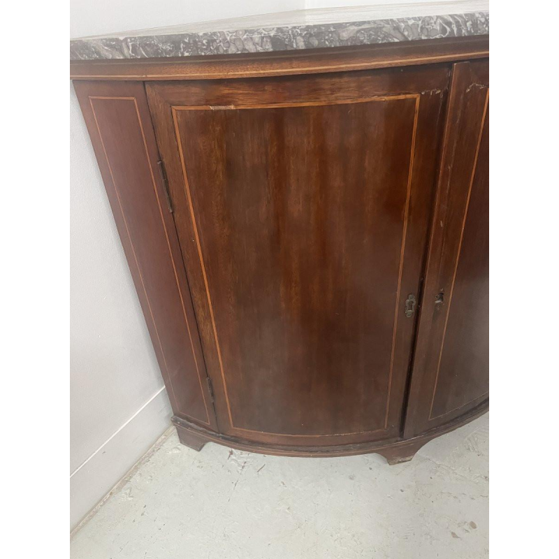 Louis XVI style half-moon corner cabinet, 19th century