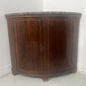 Louis XVI style half-moon corner cabinet, 19th century