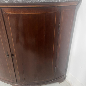 Louis XVI style half-moon corner cabinet, 19th century