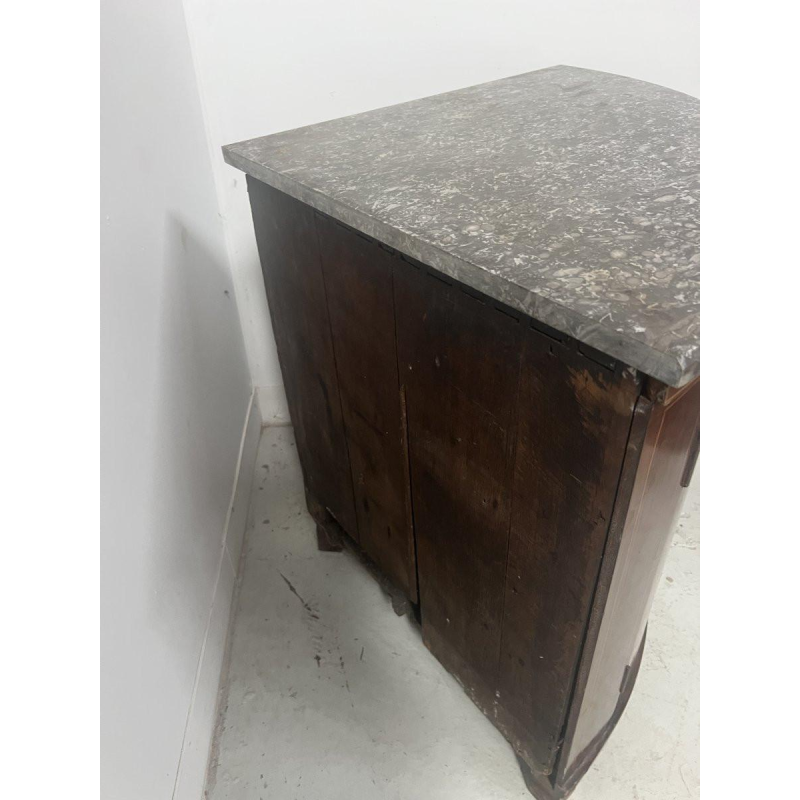 Louis XVI style half-moon corner cabinet, 19th century