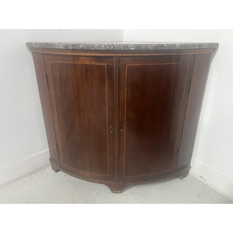 Louis XVI style half-moon corner cabinet, 19th century