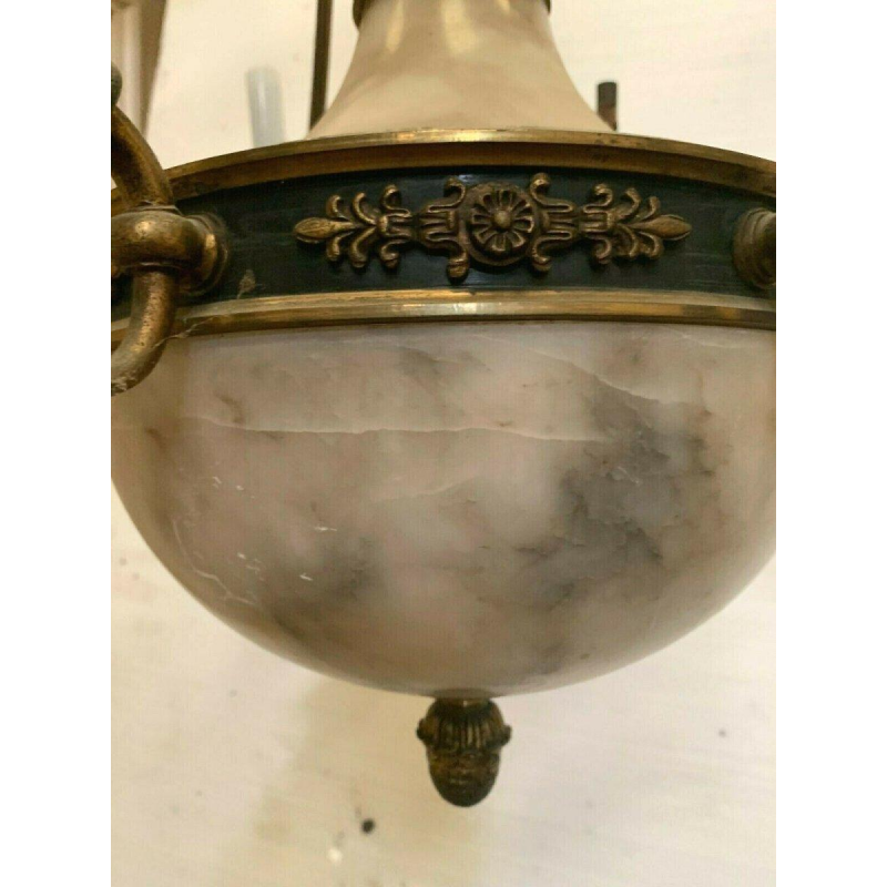 Empire chandelier in bronze and alabaster, 19th century, Napoleon III