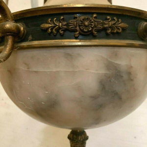 Lustre Empire en bronze et albâtre, XIXᵉ siècle, Napoléon III