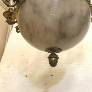 Empire kroonluchter in brons en albast, 19e eeuw, Napoleon III