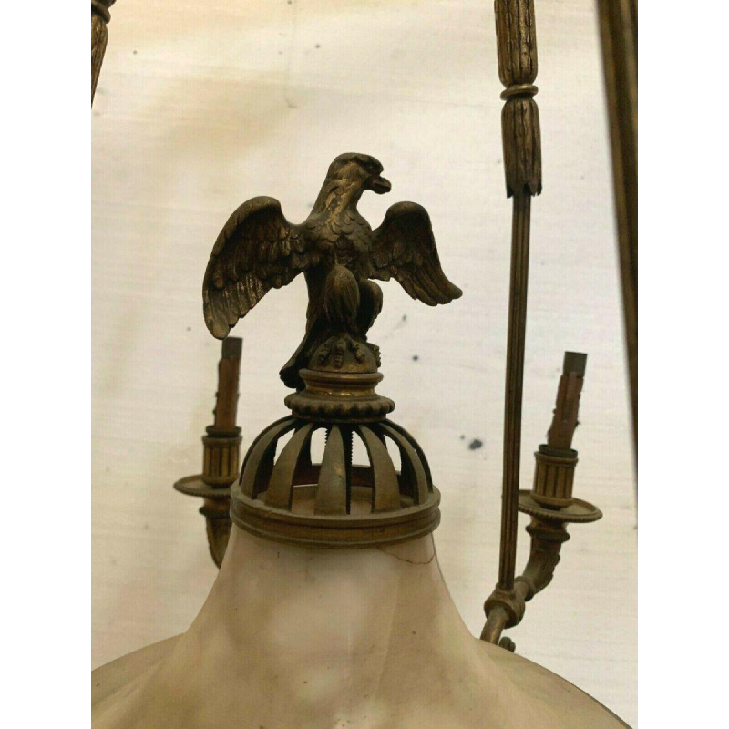 Empire chandelier in bronze and alabaster, 19th century, Napoleon III
