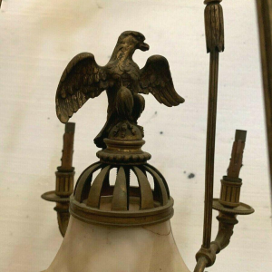 Lustre Empire en bronze et albâtre, XIXᵉ siècle, Napoléon III