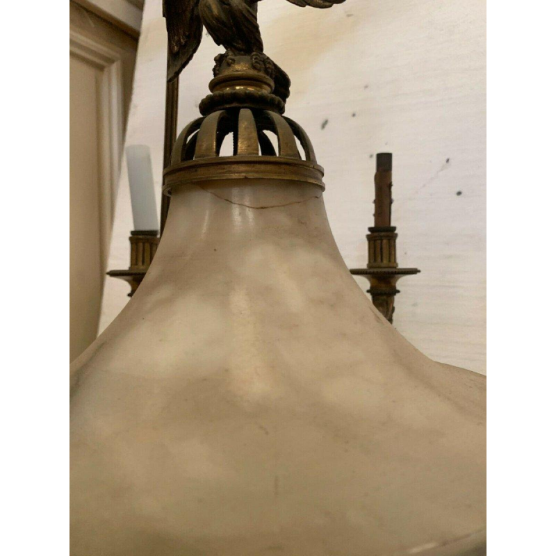 Lustre Empire en bronze et albâtre, XIXᵉ siècle, Napoléon III