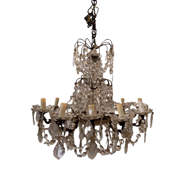 Twelve-light crystal chandelier, 20th century