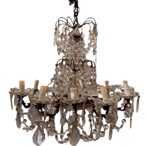 Lustre à pampilles à douze points de lumière, XXᵉ siècle