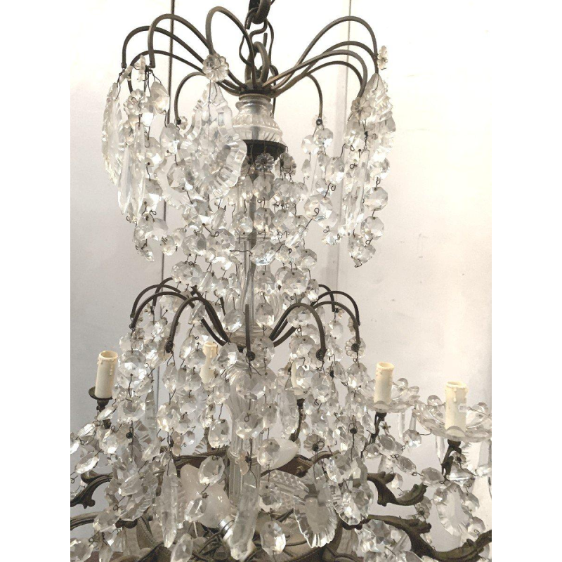 Twelve-light crystal chandelier, 20th century