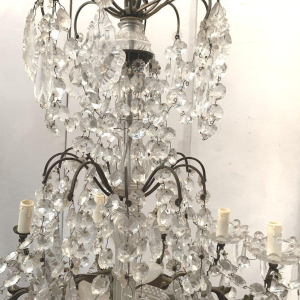Twelve-light crystal chandelier, 20th century