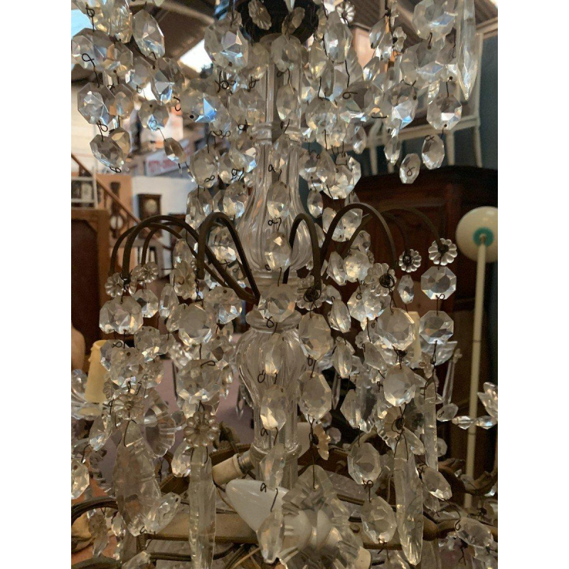 Twelve-light crystal chandelier, 20th century