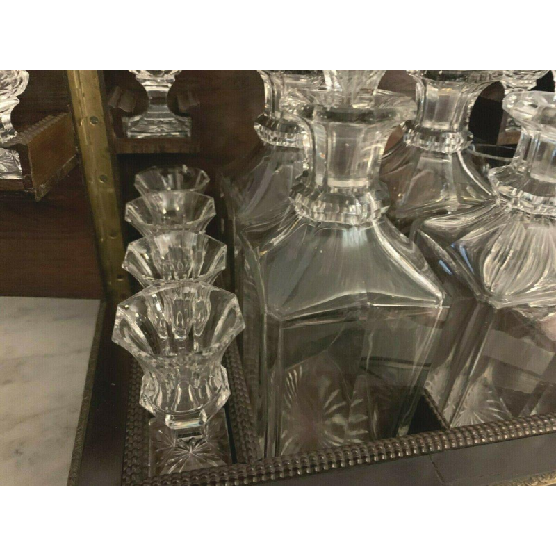 Napoleon III liquor cabinet, porcelain plaques and marquetry, 19th century