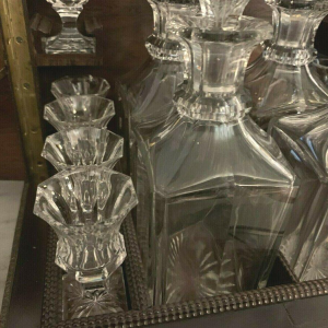 Napoleon III liquor cabinet, porcelain plaques and marquetry, 19th century