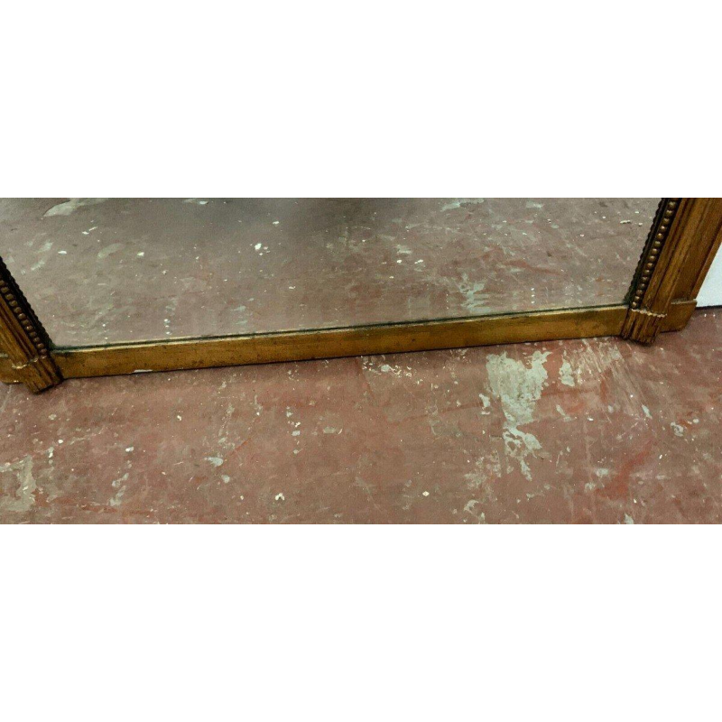 Louis XVI style trumeau mirror in wood and gilded stucco, 20th century