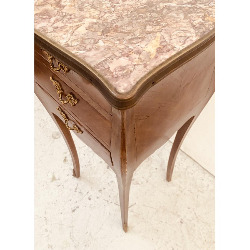 Pair of Louis XV style bedside tables in rosewood veneer, 20th century
